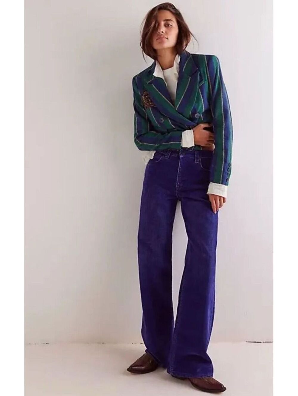 (SIZE 29, W15, R11, INSEAM 32) NWT FREE PEOPLE WE THE FREE TINSLEY BAGGY HR JEAN
